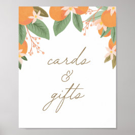 Little Cutie Citrus Baby Shower Cards and Gifts Poster