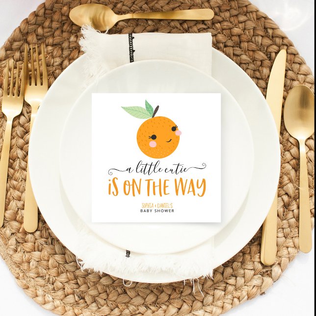 Little Cutie Citrus Baby Shower Cocktail Napkin Pappersservett (Skapare uppladdad)