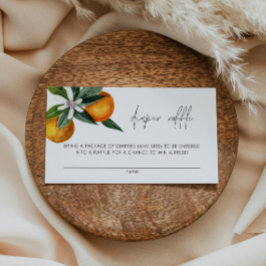 Little Cutie Citrus Baby Shower Diaper Raffle Card Placeringskort