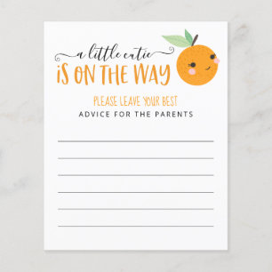 Little Cutie Citrus Baby Shower Game Advice Card