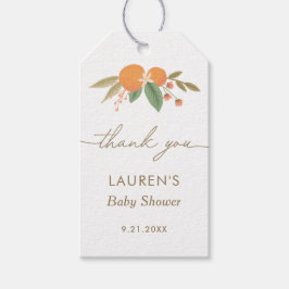 Little Cutie Citrus Baby Shower Presentetikett