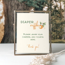 Little Cutie Citrus Baby Shower Raffle Poster