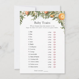 Little Cutie Citrus Baby Traits Shower Game Inbjudningar