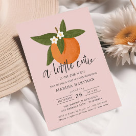 Little Cutie Citrus Blommars Baby Shower Rosa Inbjudningar