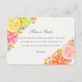 Little Cutie Citrus Blommigt  en Recept Insert Tilläggskort