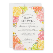 Little Cutie Citrus Blommigt Orange Baby Shower