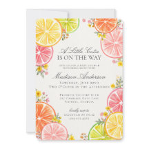 Little Cutie Citrus Blommigt Orange Baby Shower