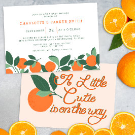 Little Cutie Citrus Botanical Baby Shower Inbjudningar