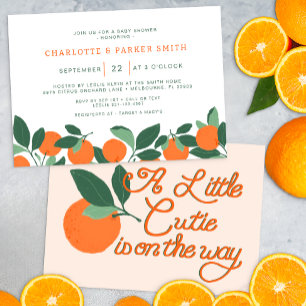 Little Cutie Citrus Botanical Baby Shower Inbjudningar