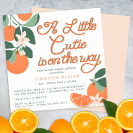 Little Cutie Citrus Botanical Baby Shower Inbjudningar
