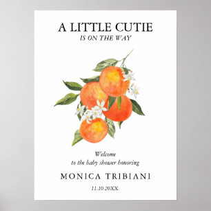 Little Cutie Citrus Botanical Baby Shower Välkomme Poster
