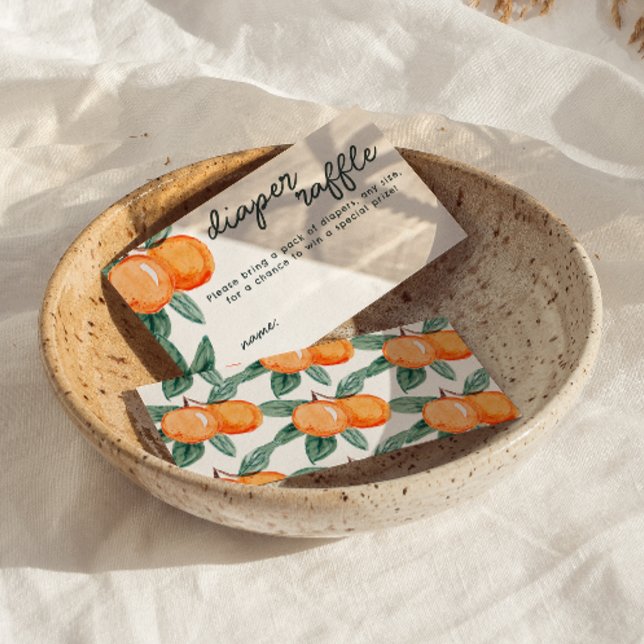 Little Cutie Citrus Diaper Raffle Game Entry Tilläggskort (Little Cutie Diaper Raffle Game Enclosure Card)