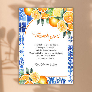 Little Cutie Citrus Gender Neutral Baby Shower Tack Kort