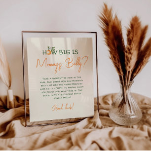 Little Cutie Citrus Hur stor är Mamma Belly Poster