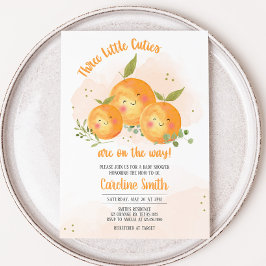 Little Cutie Citrus Orange Baby Shower Inbjudningar