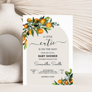 Little Cutie Citrus Orange Baby Shower Inbjudningar
