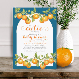 Little Cutie Citrus Orange Clementine Baby Shower Inbjudningar