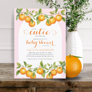 Little Cutie Citrus Orange Clementine Baby Shower Inbjudningar