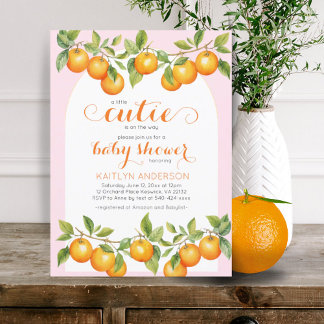Little Cutie Citrus Orange Clementine Baby Shower Inbjudningar
