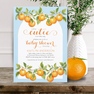 Little Cutie Citrus Orange Clementine Baby Shower Inbjudningar