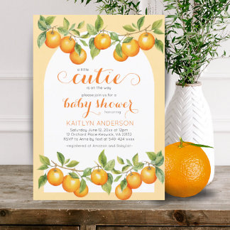 Little Cutie Citrus Orange Clementine Baby Shower Inbjudningar