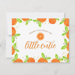Little Cutie Citrus Orange Clementine Baby Shower Tack Kort