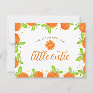 Little Cutie Citrus Orange Clementine Baby Shower Tack Kort