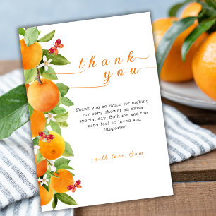 Little Cutie Citrus Orange Clementine Baby Shower Tack Kort