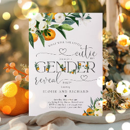 Little Cutie Citrus Orange Gender Reveal Party Inbjudningar