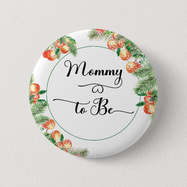 Little cutie Citrus Orange Mamma to be Button Knapp (Framsida)