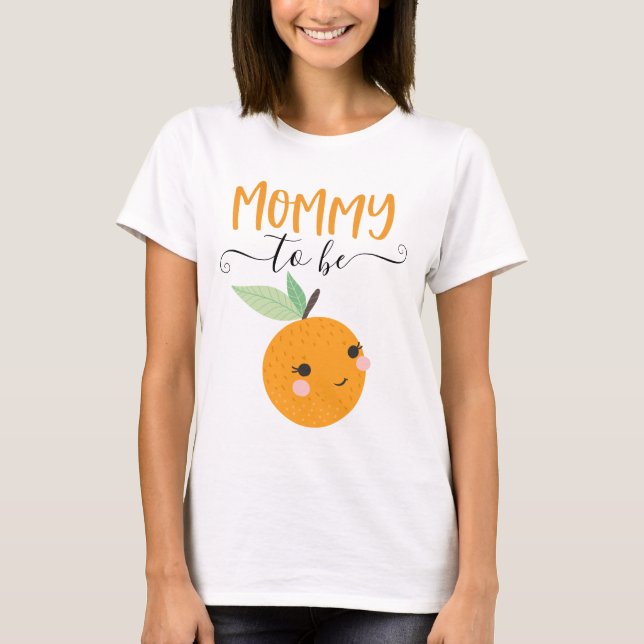 Little Cutie Citrus Orange Mamma to be Shirt T (Framsida)