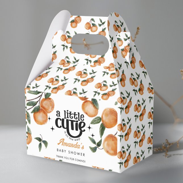  Little Cutie Citrus Orange Thank You  Baby Shower Presentaskar (Skapare uppladdad)