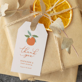 Little Cutie Citrus Oranges Baby Shower Presentetikett