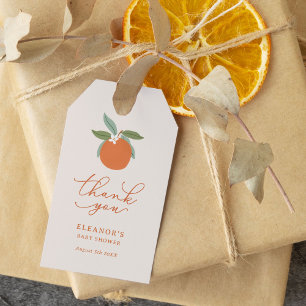 Little Cutie Citrus Oranges Baby Shower Presentetikett