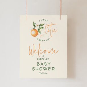Little Cutie Citrus Welcome Baby Shower-skylt Poster