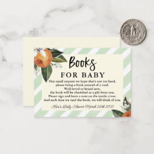 Little Cutie Clementine Baby Shower Bokar för Baby Anteckningskort
