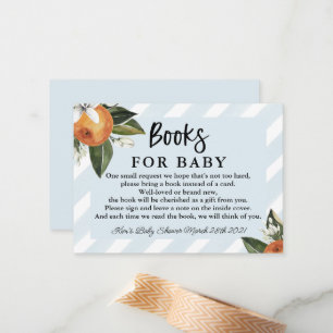 Little Cutie Clementine Baby Shower Bokar för Baby Anteckningskort