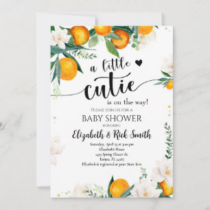 Little Cutie Clementine Baby Shower Gender Neutral Inbjudningar