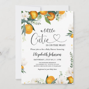 Little Cutie Clementine Baby Shower Gender Neutral Inbjudningar