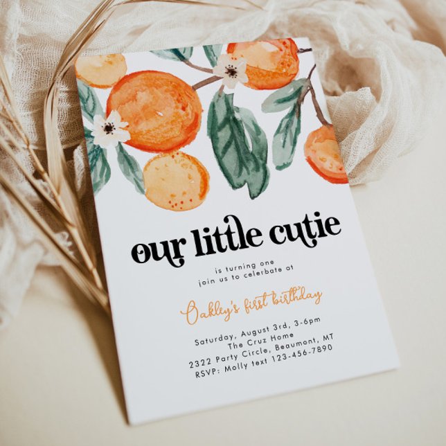 Little Cutie Clementine Birthday-inbjudan Inbjudningar (Skapare uppladdad)