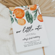 Little Cutie Clementine Birthday-inbjudan