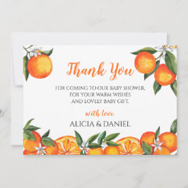 Little Cutie Clementine Orange Baby Shower Tack Kort