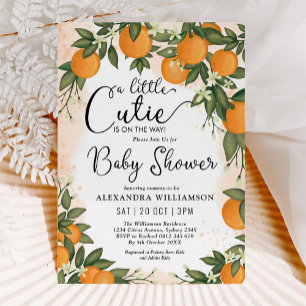 Little Cutie Clementine Orange Citrus Baby Shower Inbjudningar