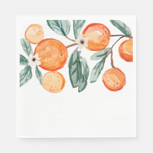 Little Cutie Clementine Party Napkins Pappersservett (Framsidan)