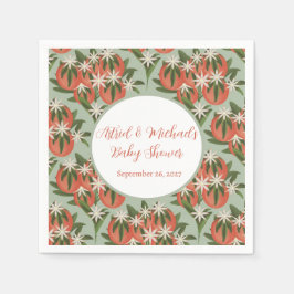 Little Cutie Clementine Sage | Citrus Baby Shower Pappersservett