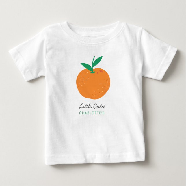 Little Cutie Cute Orange Baby T-Shirt (Framsida)