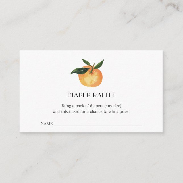 Little Cutie Diaper Raffle Biljett for Baby Shower Tilläggskort (Framsida)