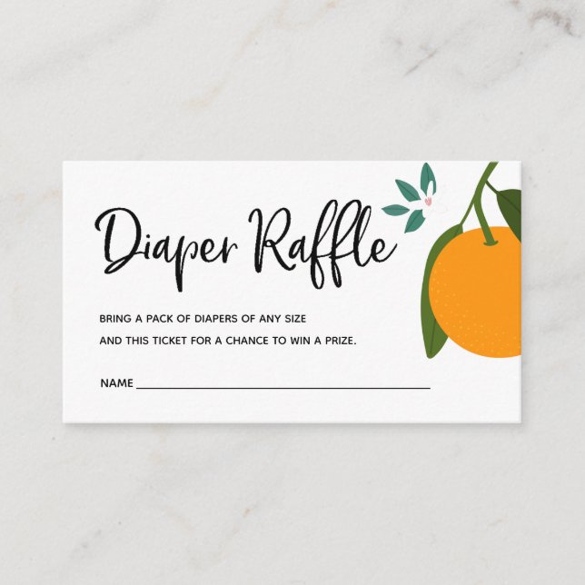 Little Cutie Diaper Raffle Biljett for Baby Shower Tilläggskort (Framsida)