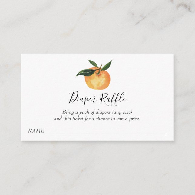 Little Cutie Diaper Raffle Biljett for Baby Shower Tilläggskort (Framsida)