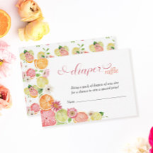 Little Cutie Diaper Raffle Orange Baby Shower